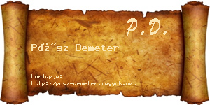 Pósz Demeter névjegykártya